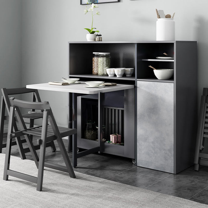Rectangle Mid-Century Modern Dining Table Grey Base Table for Dining Room