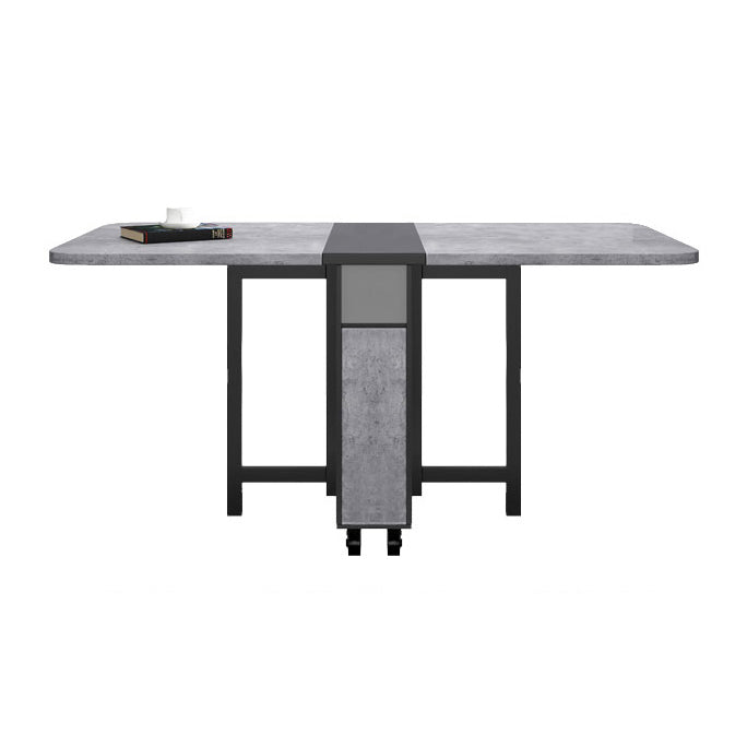 Rectangle Mid-Century Modern Dining Table Grey Base Table for Dining Room