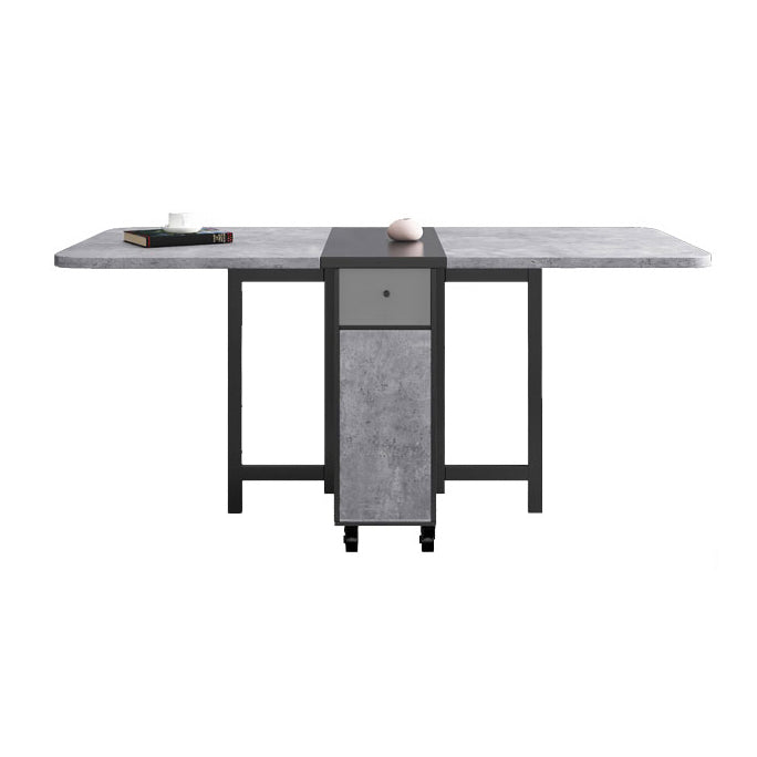 Rectangle Mid-Century Modern Dining Table Grey Base Table for Dining Room