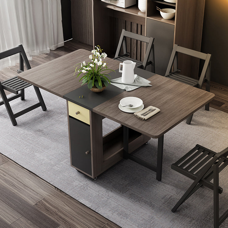 Rectangle Mid-Century Modern Dining Table Wood Base Table for Dining Room