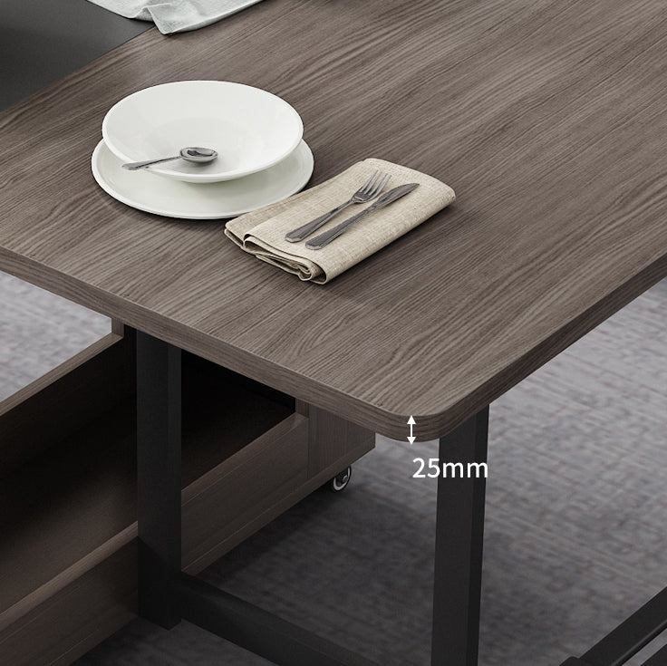 Rectangle Mid-Century Modern Dining Table Wood Base Table for Dining Room