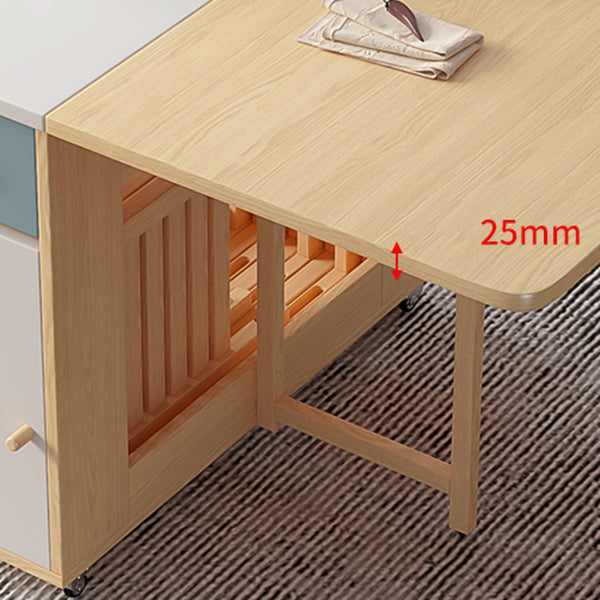 Mid-Century Modern Rectangle Dining Table Wood Base Table for Home Kitchen Dinner