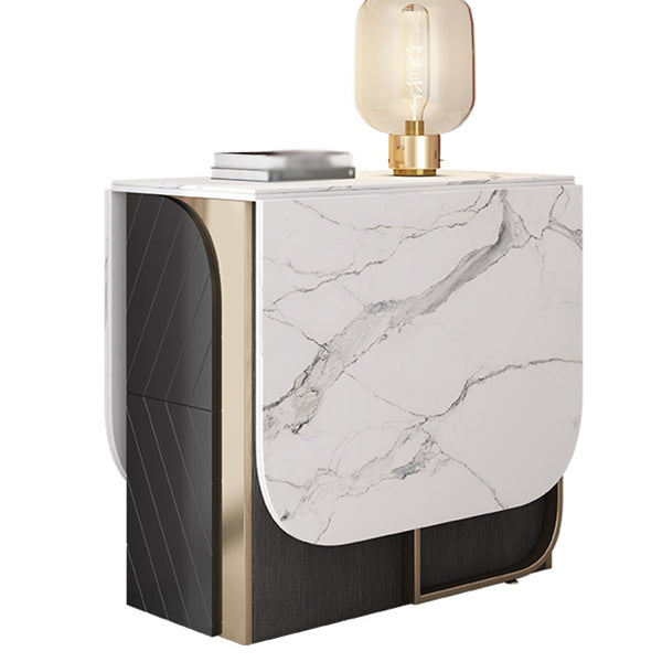 Moderne stijl rechthoekige 63 "eettafel Gesinterde stenen eettafel met druppelblad voor thuis