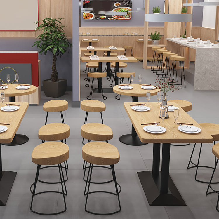 Industrial Dining Room Table Home Kitchen Dinner Furniture with Metal Base