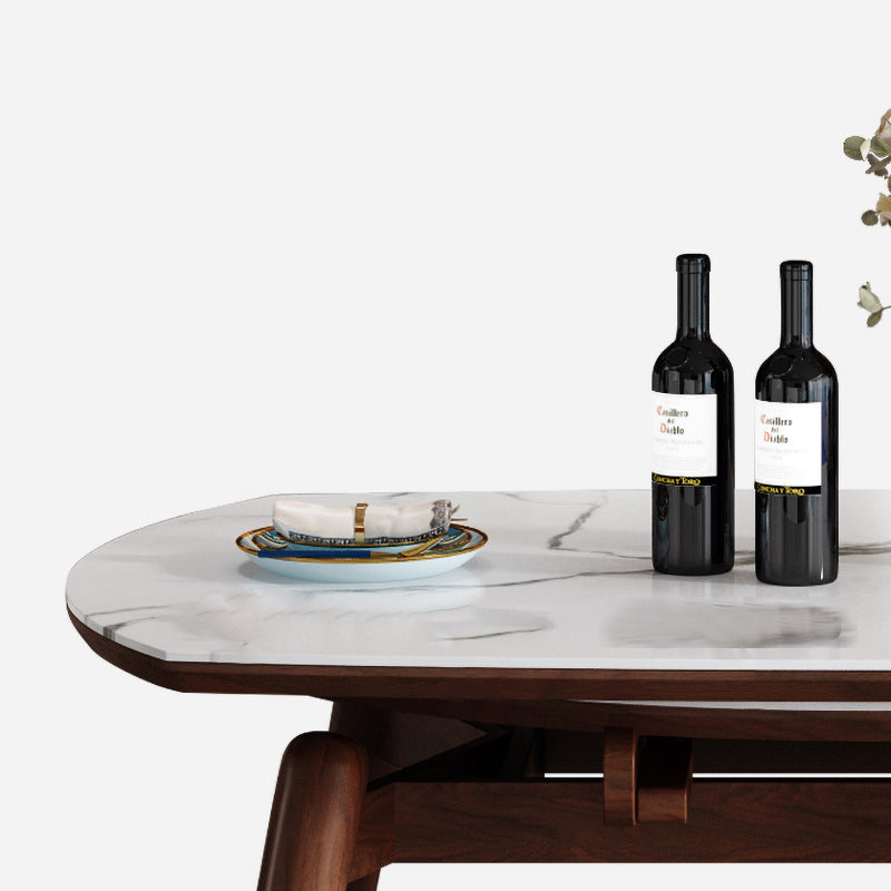 Mesa de comedor redonda de estilo moderno Mesa de comedor de hojas de piedra sinterizada blanca para uso doméstico