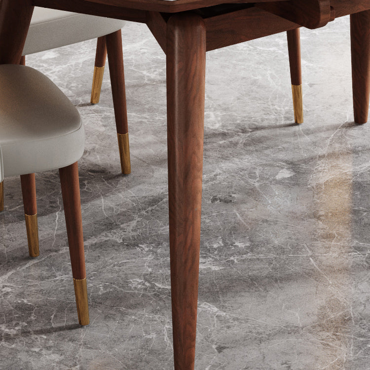 Mesa de comedor redonda de estilo moderno Mesa de comedor de hojas de piedra sinterizada blanca para uso doméstico