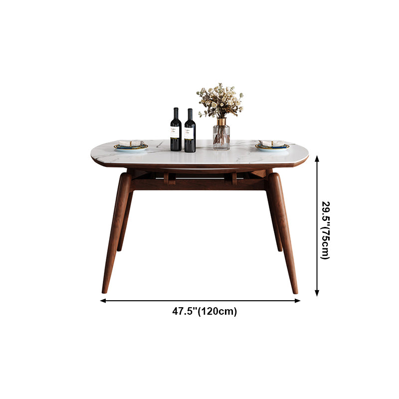 Mesa de comedor redonda de estilo moderno Mesa de comedor de hojas de piedra sinterizada blanca para uso doméstico
