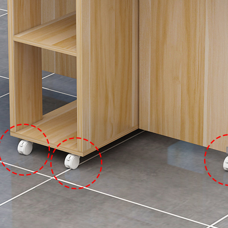 Mesa de rectángulo de madera artificial plegable con base de caballete de almacenamiento