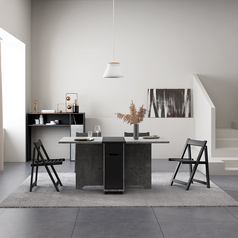 Mesa de madera de rectángulo artificial plegable con almacenamiento (solo tabla)