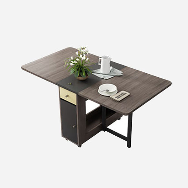 Mesa de madera de rectángulo artificial plegable con almacenamiento (solo tabla)