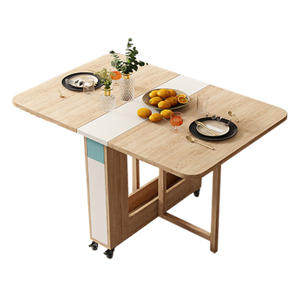 Mesa de madera de rectángulo artificial plegable con almacenamiento (solo tabla)