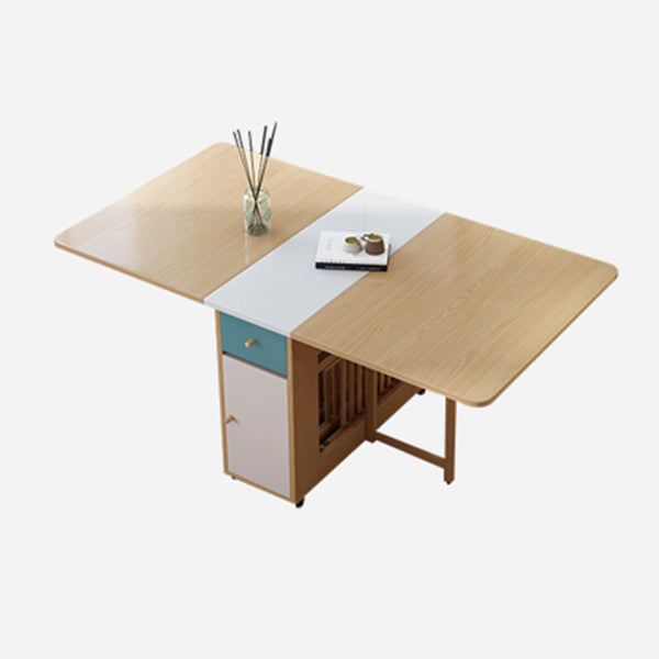 Mesa de madera de rectángulo artificial plegable con almacenamiento (solo tabla)