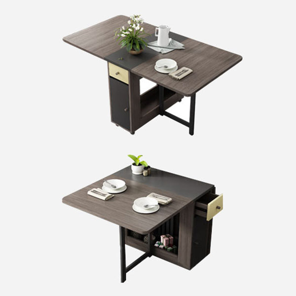 Mesa de madera de rectángulo artificial plegable con almacenamiento (solo tabla)