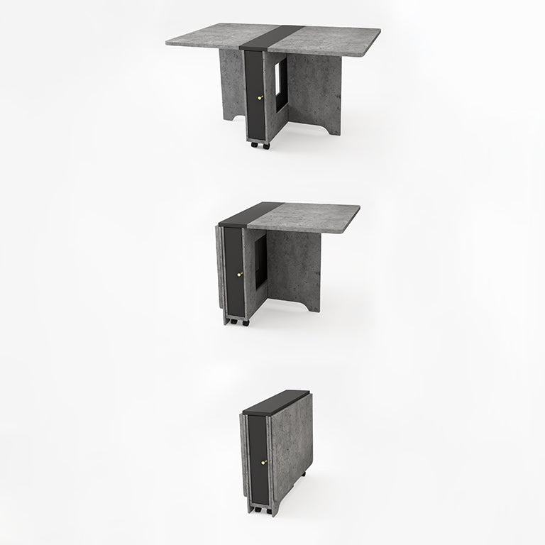 Mesa de madera de rectángulo artificial plegable con almacenamiento (solo tabla)