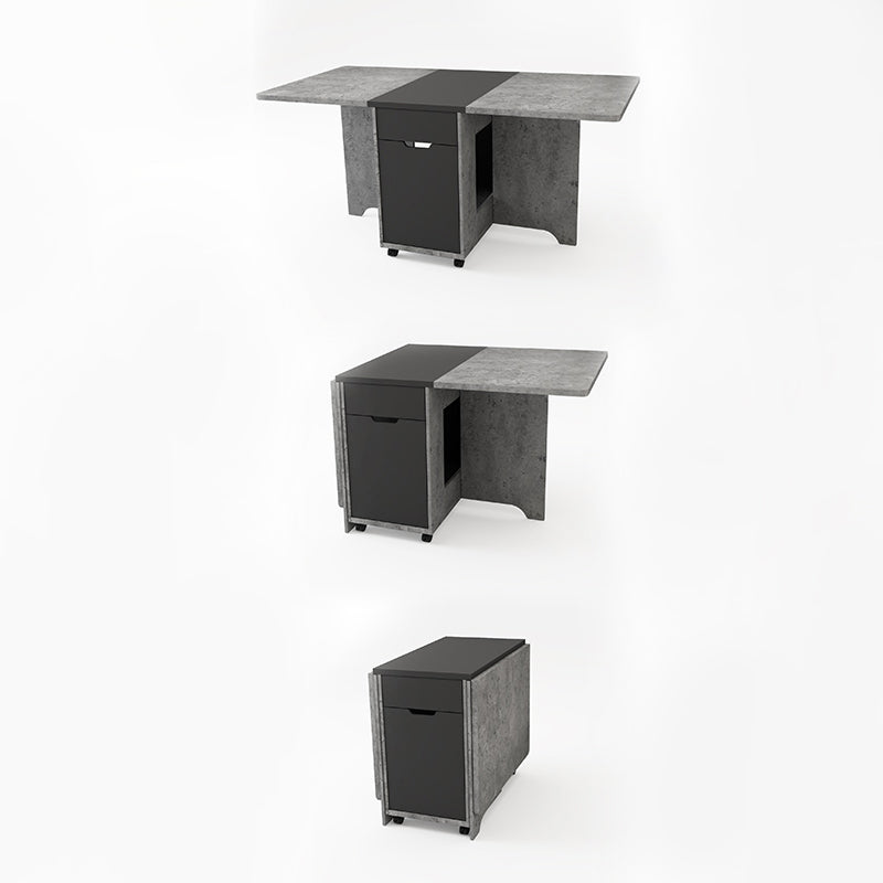 Mesa de madera de rectángulo artificial plegable con almacenamiento (solo tabla)
