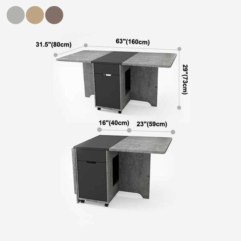 Mesa de madera de rectángulo artificial plegable con almacenamiento (solo tabla)