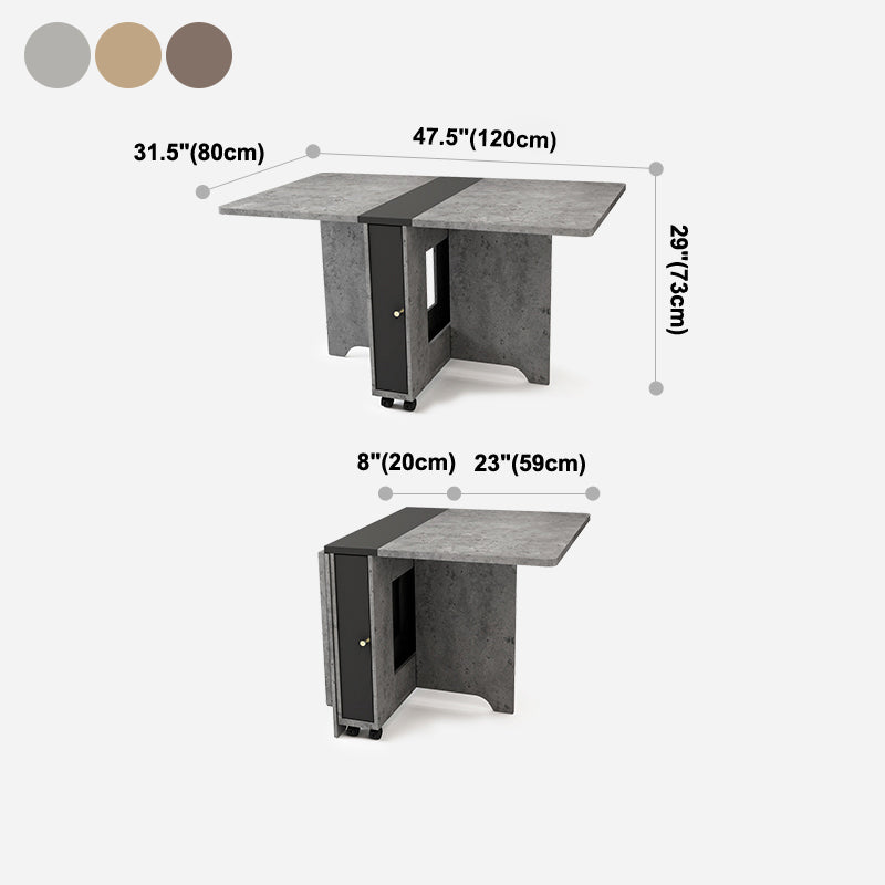 Mesa de madera de rectángulo artificial plegable con almacenamiento (solo tabla)