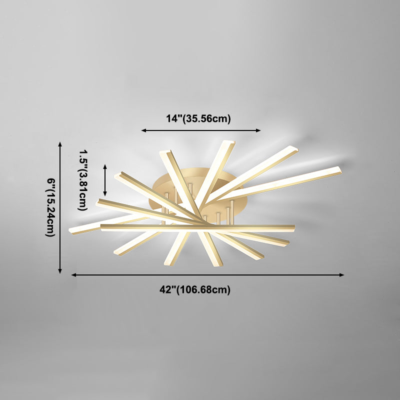 Modern Semi Flush Mount Fixture Metal LED Flush Ceiling Light Fixtures