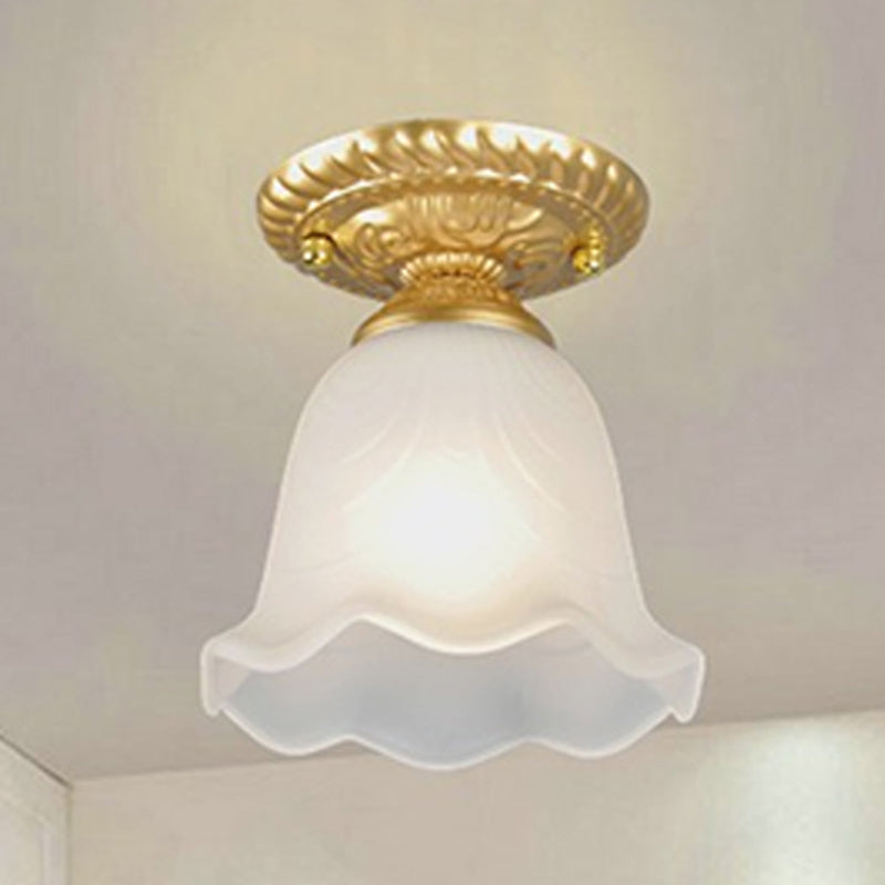 Household Ceiling Lamp Modern Flush Mount Light Fixture with Glass Shade