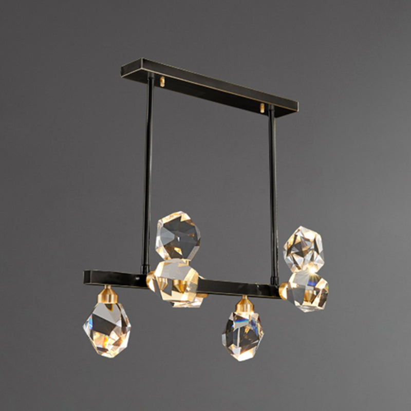 Multi-Light Island Lighting Modern Style Geometric Shape Crystal Hanging Lights