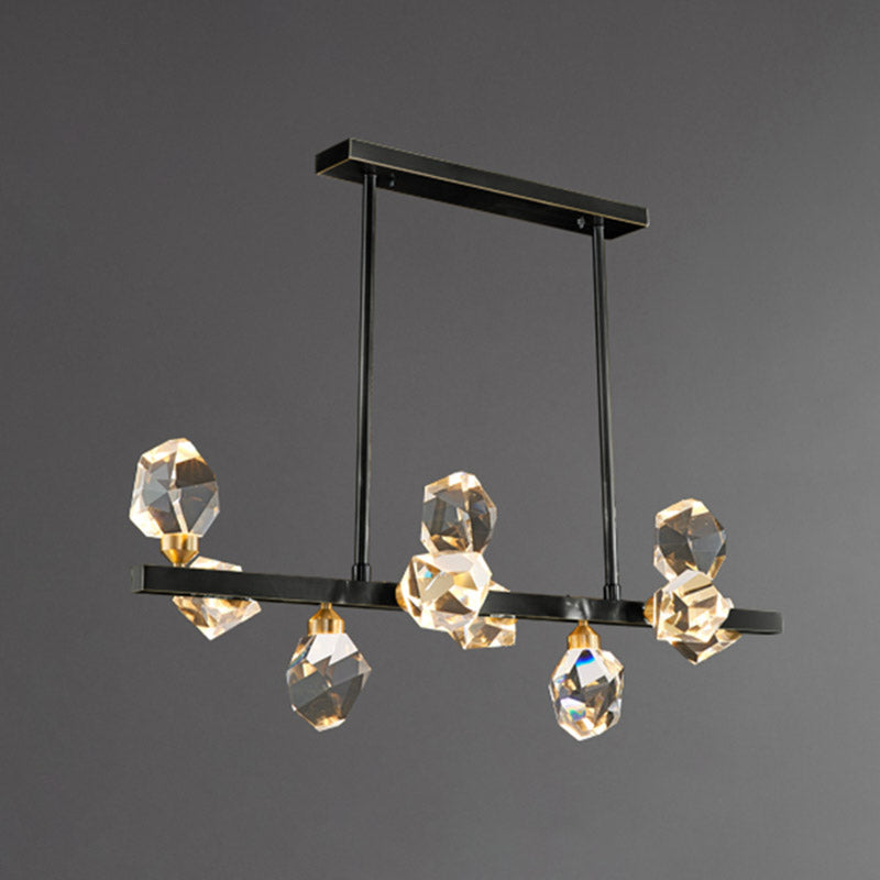 Multi-Light Island Lighting Modern Style Geometric Shape Crystal Hanging Lights