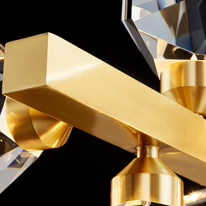 Multi-Light Island Lighting Modern Style Geometric Shape Crystal Hanging Lights