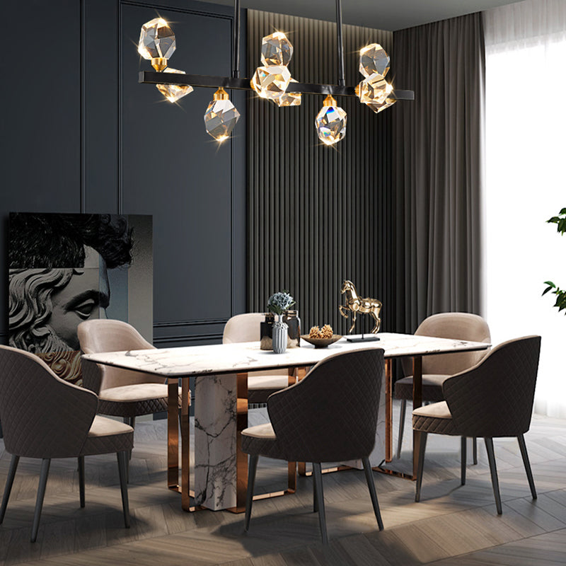 Multi-Light Island Lighting Modern Style Geometric Shape Crystal Hanging Lights