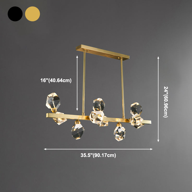 Multi-Light Island Lighting Modern Style Geometric Shape Crystal Hanging Lights