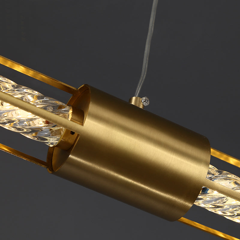 Modern Dining Chandelier Pendant Dining Room Long Strip Crystal Hanging Lamp