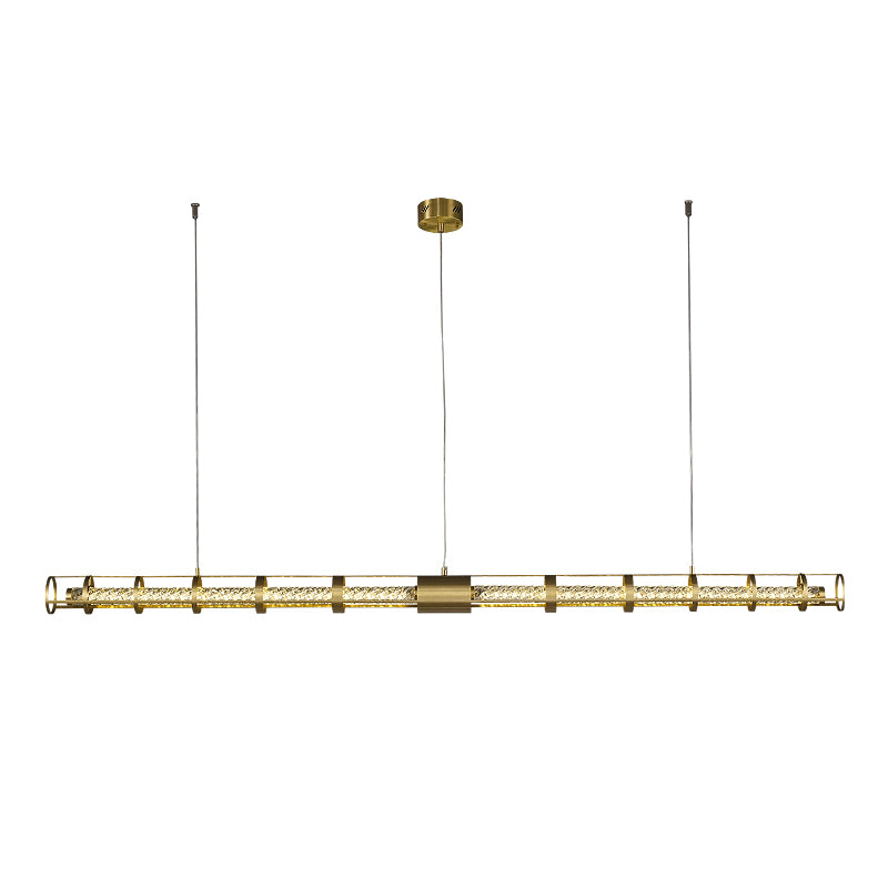 Modern Dining Chandelier Pendant Dining Room Long Strip Crystal Hanging Lamp