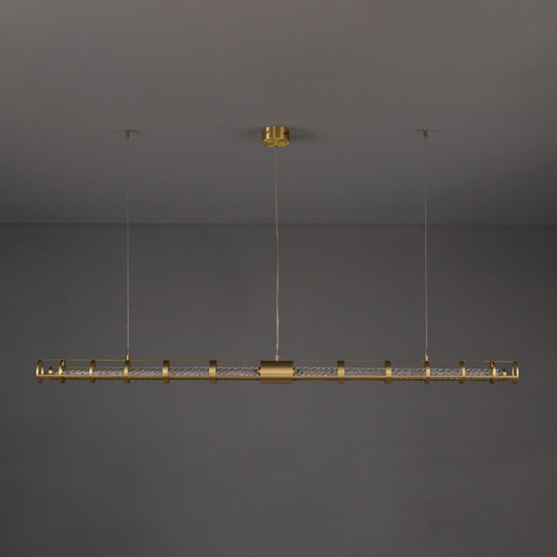 Modern Dining Chandelier Pendant Dining Room Long Strip Crystal Hanging Lamp