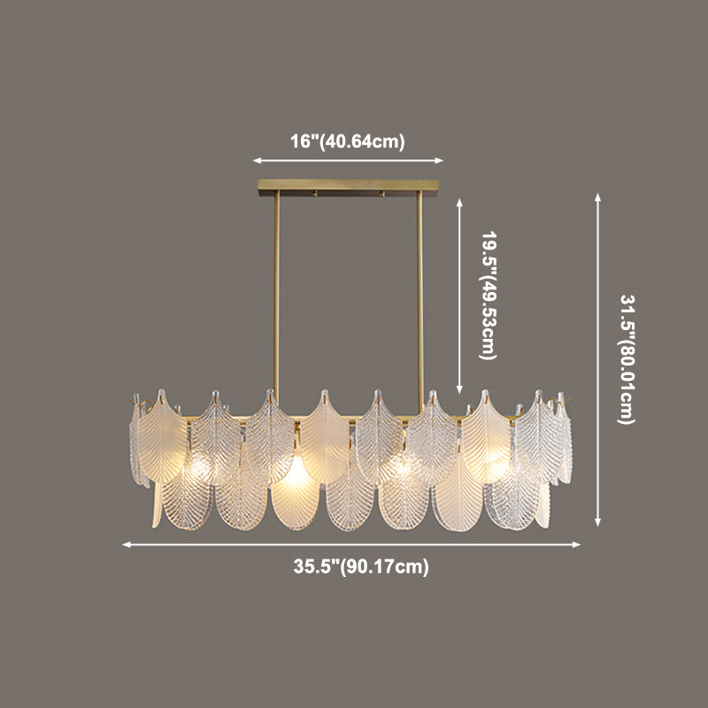Modern Glass Island Chandelier Lights Minimalism Living Room Suspension Light