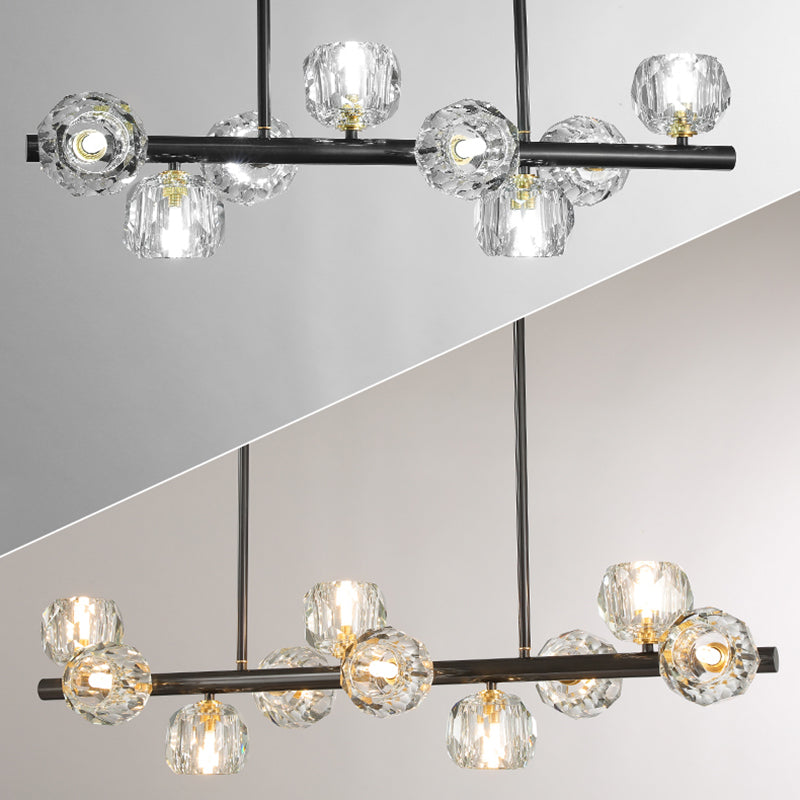 Globe Crystal Island Lighting Fixture Modern Elegant Ceiling Pendant Light for Dining Room