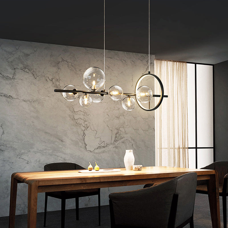 Modern Style Dining Chandelier Lamp Fixture Dining Room Glass Shade Ceiling Hanging Light