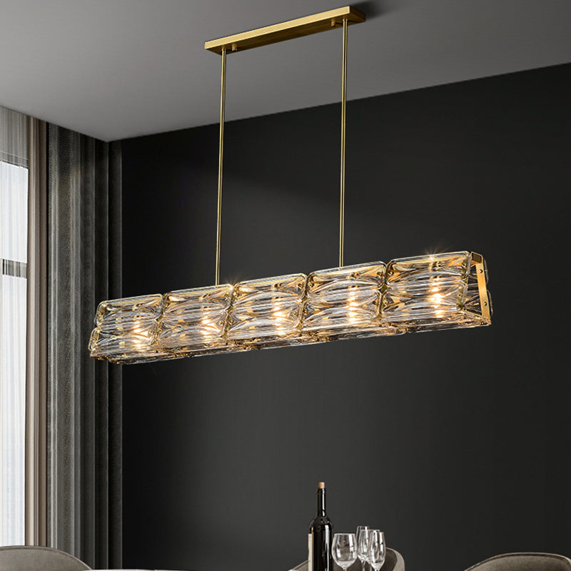 Modern Simple Geometric Island Pendant 4 Lights Island Light for Restaurant