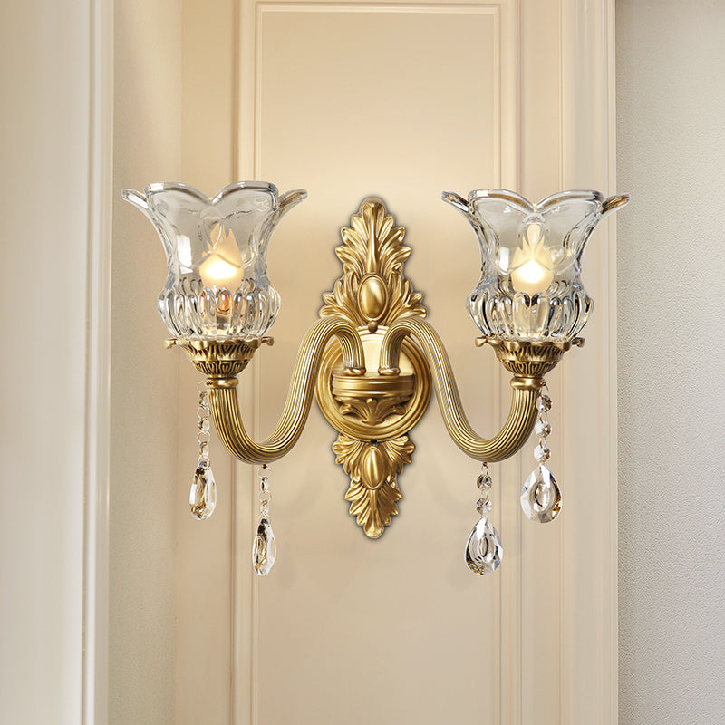 Modern Household Wall Light Creative Wall Sconce Fixtures with Crystal Shade