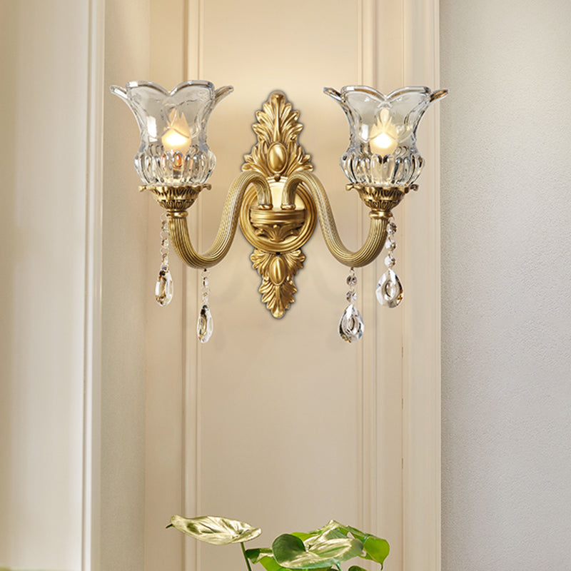 Modern Household Wall Light Creative Wall Sconce Fixtures with Crystal Shade