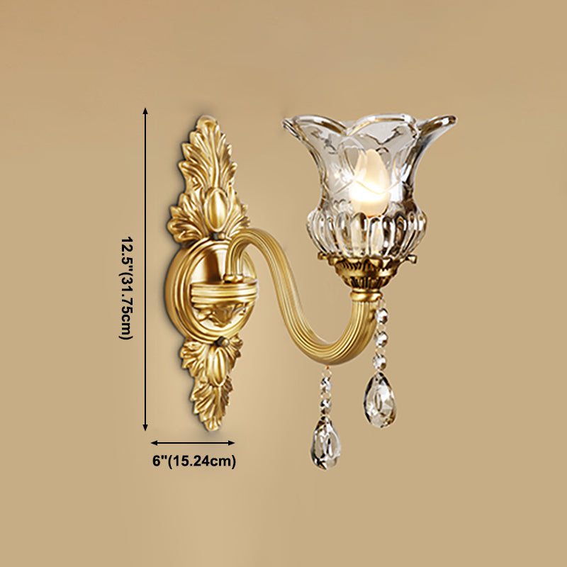 Modern Household Wall Light Creative Wall Sconce Fixtures with Crystal Shade