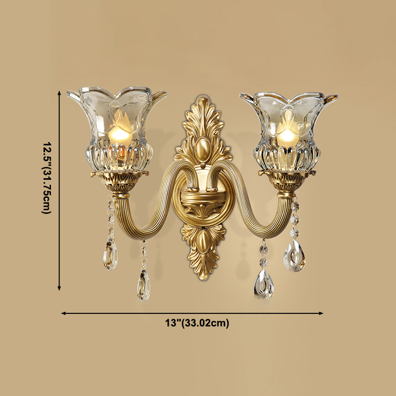 Modern Household Wall Light Creative Wall Sconce Fixtures with Crystal Shade