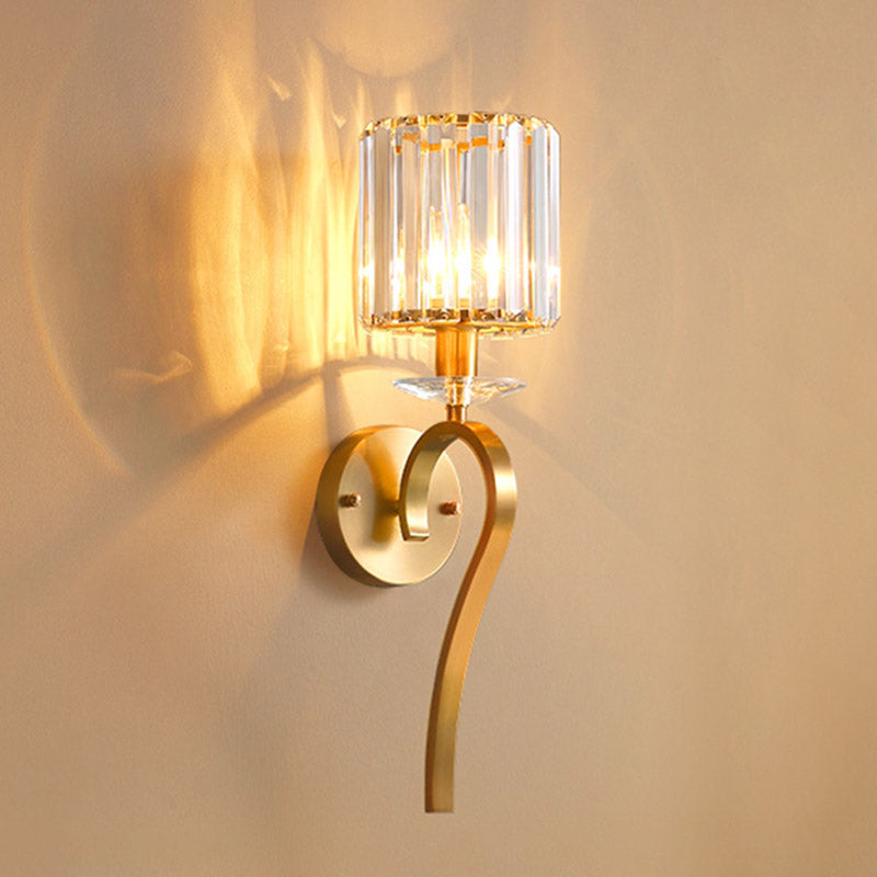 Modern Wall Sconce Household Wall Fixture with Crystal Shade for Bedroom Sitting Room