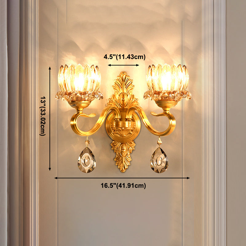 Modern Wall Sconce Household Wall Fixture with Crystal Shade for Bedroom Sitting Room