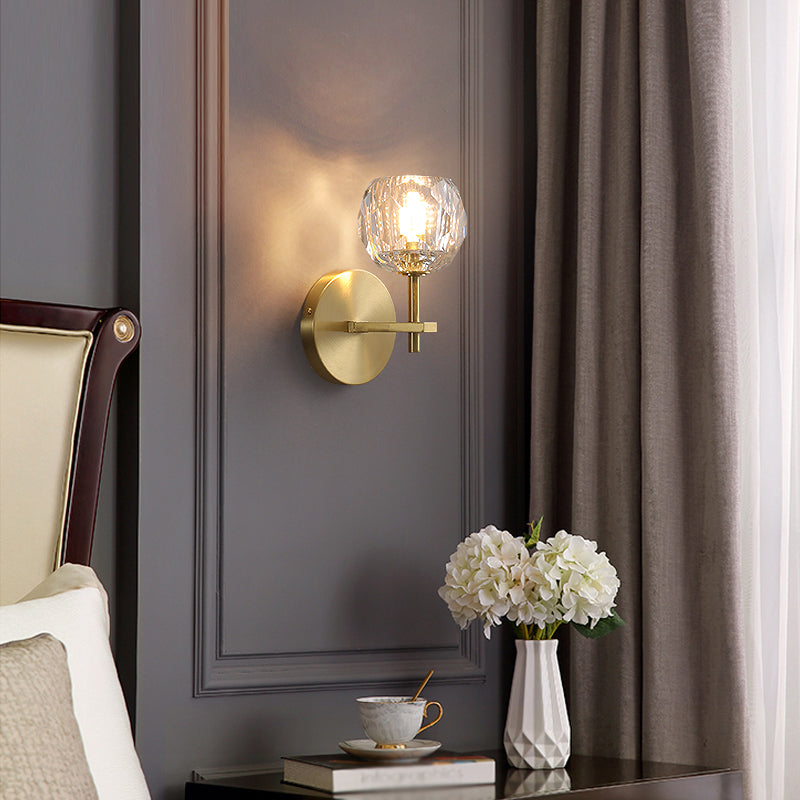 Luz de pared de cristal moderna Luz creativa de pared creativa para sala de estar de dormitorio de hotel