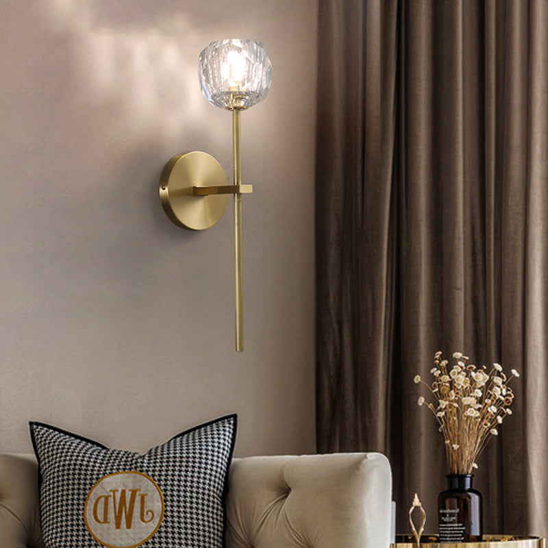 Luz de pared de cristal moderna Luz creativa de pared creativa para sala de estar de dormitorio de hotel