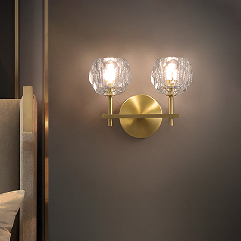 Luz de pared de cristal moderna Luz creativa de pared creativa para sala de estar de dormitorio de hotel