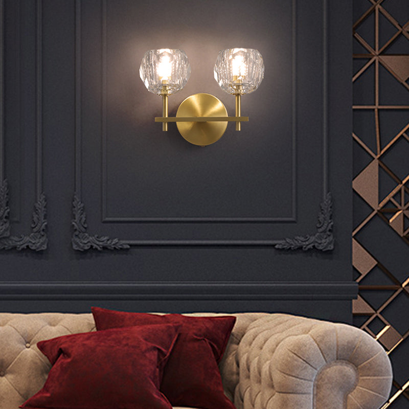 Luz de pared de cristal moderna Luz creativa de pared creativa para sala de estar de dormitorio de hotel