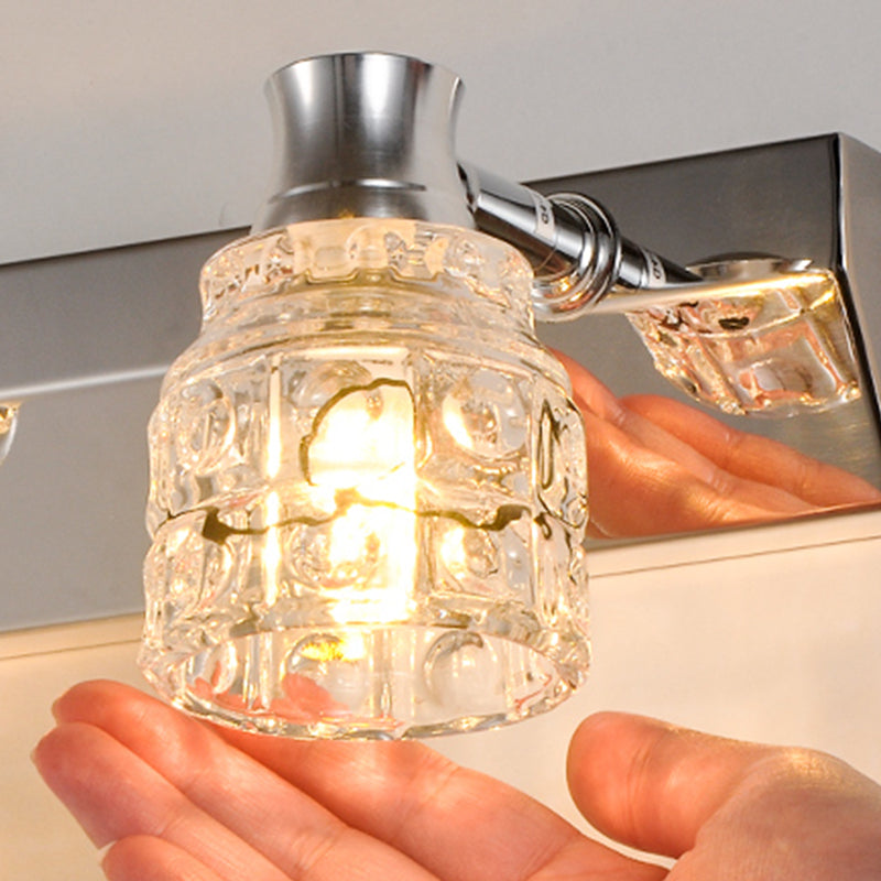 Moderno de maquillaje espejo de maquillaje de baño acero inoxidable acero inoxidable lámpara de espejo simple