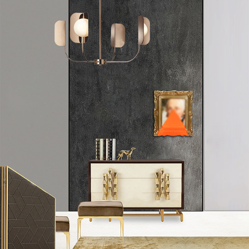 Nordic Style Metal Chandelier Branch Brown Pendant Lamps for Living Room