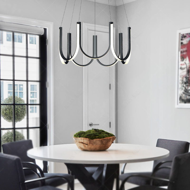 Lineaire kroonluchter verlichtingsarmaturen Moderne multi-head suspensie hanglampen