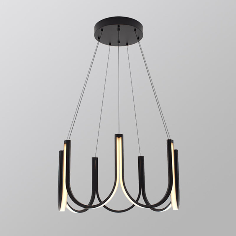 Linear Chandelier Light Fixtures Modern Multi-Head Suspension Pendant Lamps