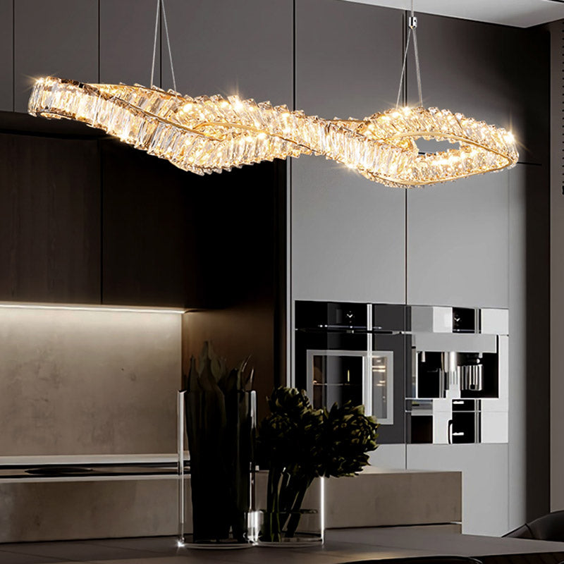 Modern Dining Chandelier Pendant Kitchen Dining Room Crystal Hanging Lamp Fixture